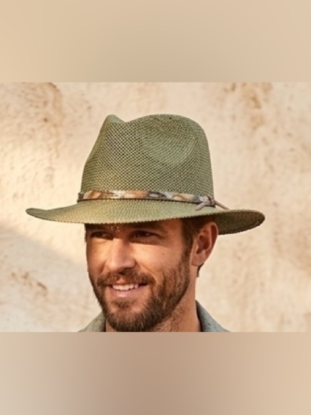 Vintage Eddy Bros MATE XL Green Woven Panama Safari Fedora Hat Made USA Ranch